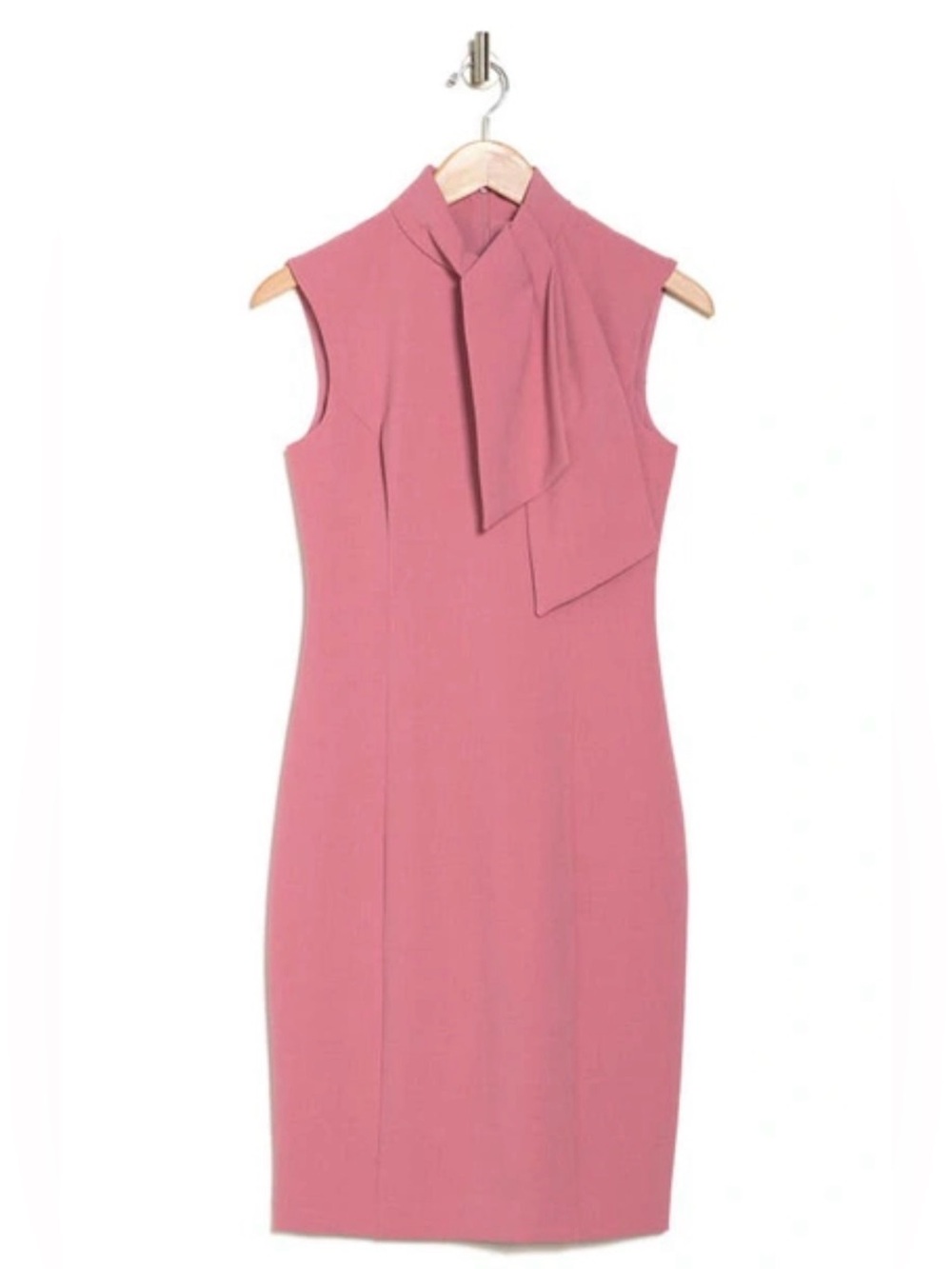 Harper Rose Mock Neck Sheath Dress with Scarf Detail